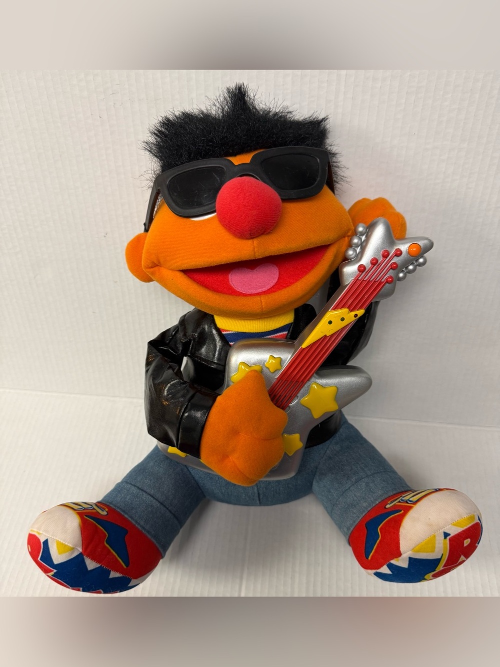 Vintage 1998 Sesame Street Rock N Roll Ernie Plush Tyco Mattel - Tested / Works
